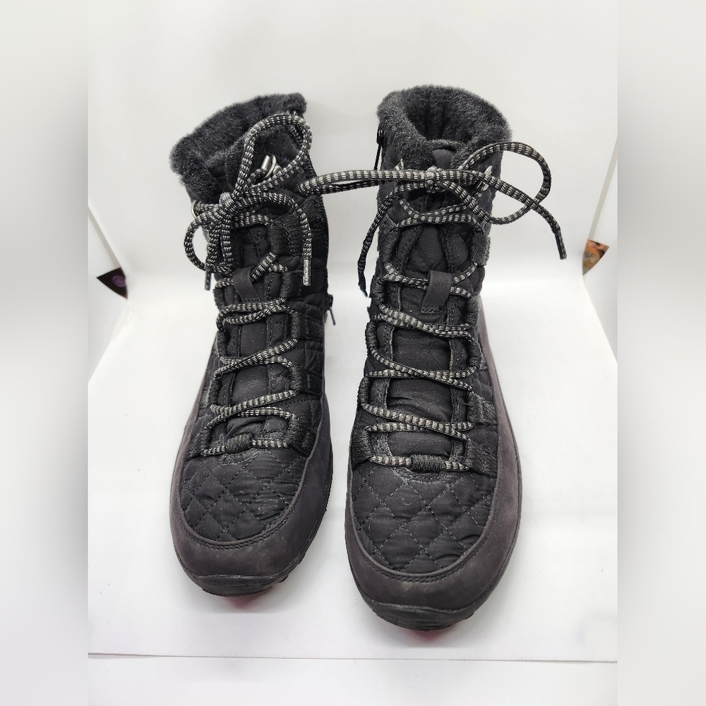 Sketchers Reggae Fest Moro Rock‎ Quilted Black Winter Boots Sz 9